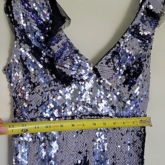 Free People Sequin Metallic Purple Black short dress party cocktail size 6 - Picture 10 of 17